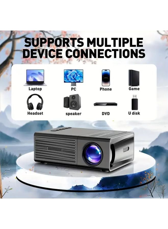 Black Portable Video Projector 1920x1080P Native Resolution 20LM Brightness Home Theater Outdoor - Image 5